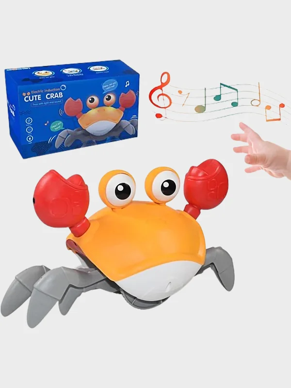 Rechargeable Crawling Crab Toy: Interactive Musical & Sensor